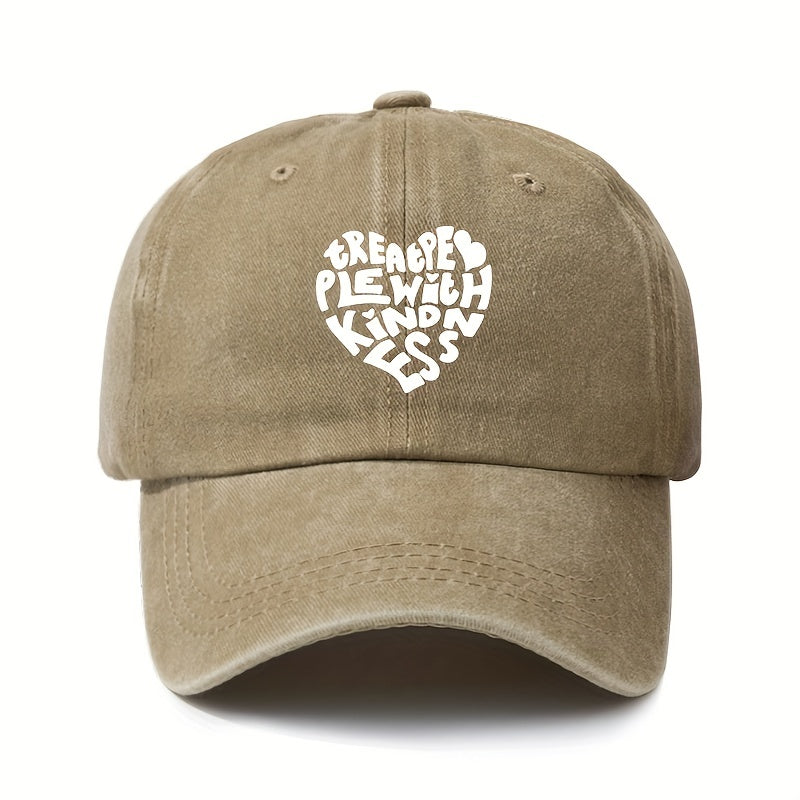 Heart Pattern Retro Baseball Cap Adjustable Sunscreen Hat