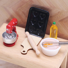 Mini Red Mixer Model for Dollhouse Kitchen Baking Props