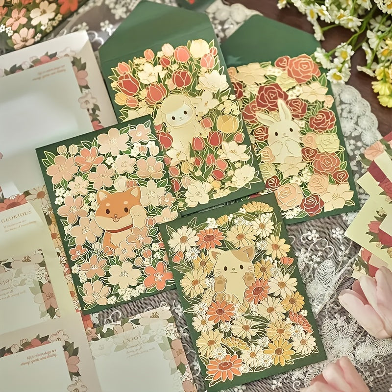 12pcs Flower Theme Envelope Set for Weddings Father's Mother's Thanksgiving