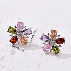 2PCS Silver Sunflower Shape Earring For Ladies Ear Stud