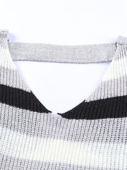 Striped Sweater Women's Long Sleeve Casual Boat Neck Sweater