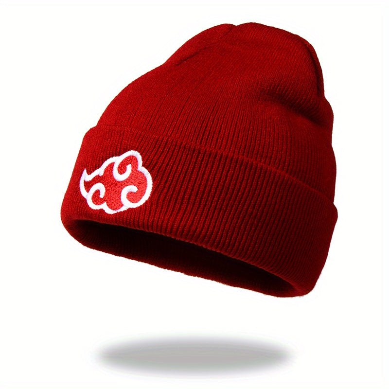 Cloud Embroidery Beanie Solid Knit Hat Hip Hop Cap