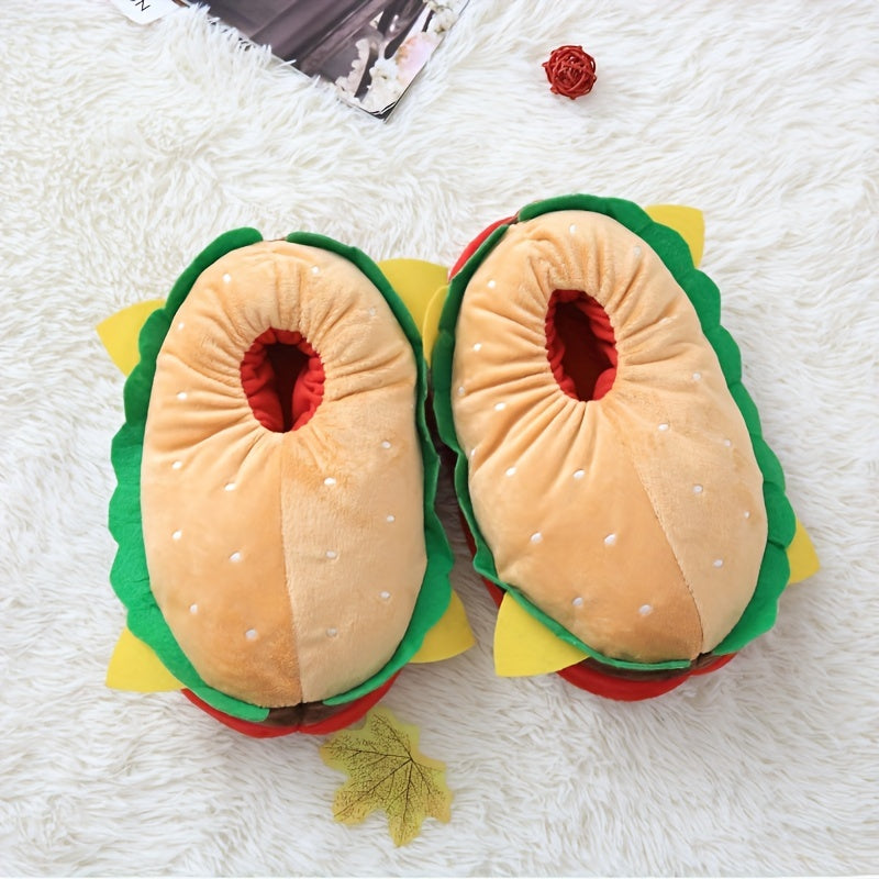 Funny Hamburger Novelty Slip-On Slippers for Women