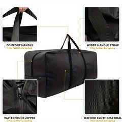 600D Oxford Cloth Reusable Grocery Bag Large Capacity Foldable Tote Bag