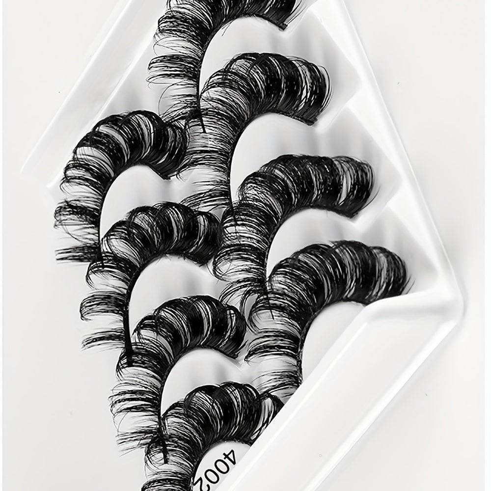 4 Pairs False Eyelashes Dramatic Curling Volume Lashes Natural Look Thick Lashes