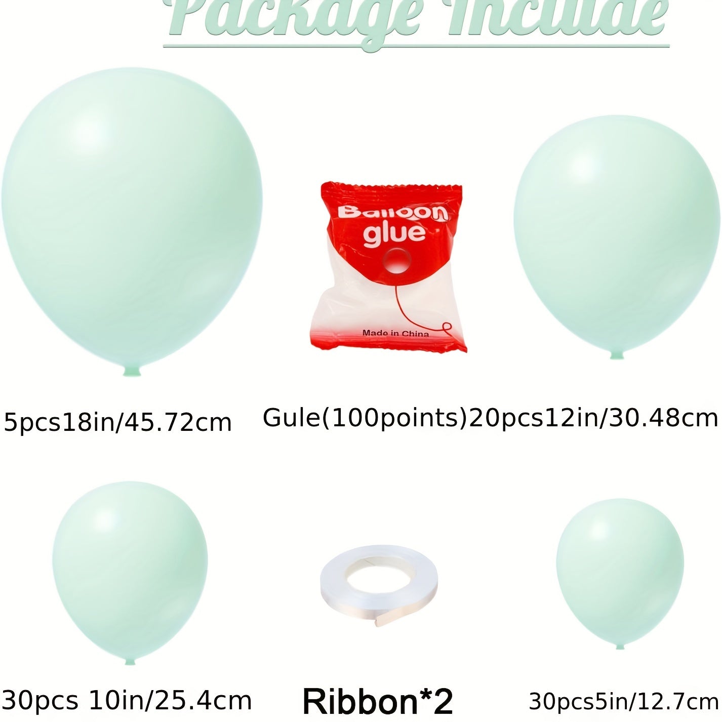 Pastel Mint Green Balloons Garland Arch Kit 85pcs