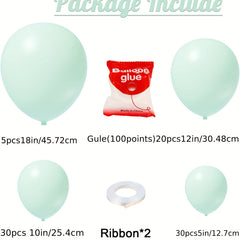 Pastel Mint Green Balloons Garland Arch Kit 85pcs