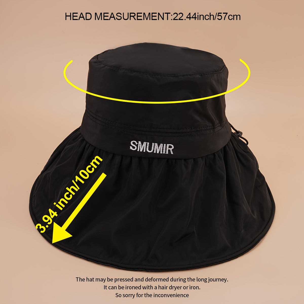 Ruffles Bucket Hat SMUMIR Embroidery Wide Brim Sun Hat