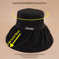 Ruffles Bucket Hat SMUMIR Embroidery Wide Brim Sun Hat