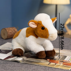 66in Sitting Brown Spotted Cow Plush Toy Soft Stuffed Animal Birthday Gift