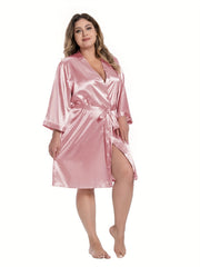 Butterfly & Letter Pattern Open Front Bridesmaid Bathrobe