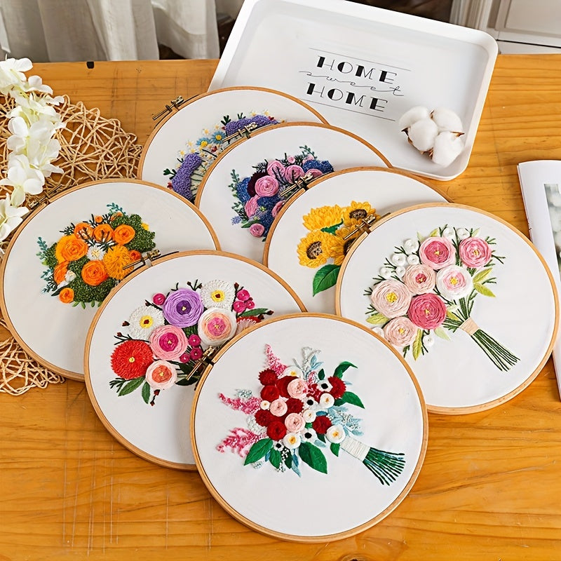 3D Flowers Embroidery Kit For Adults - DIY Home Decor Kit