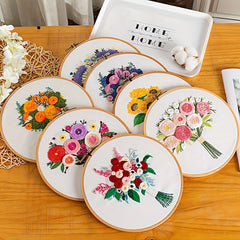 3D Flowers Embroidery Kit For Adults - DIY Home Decor Kit