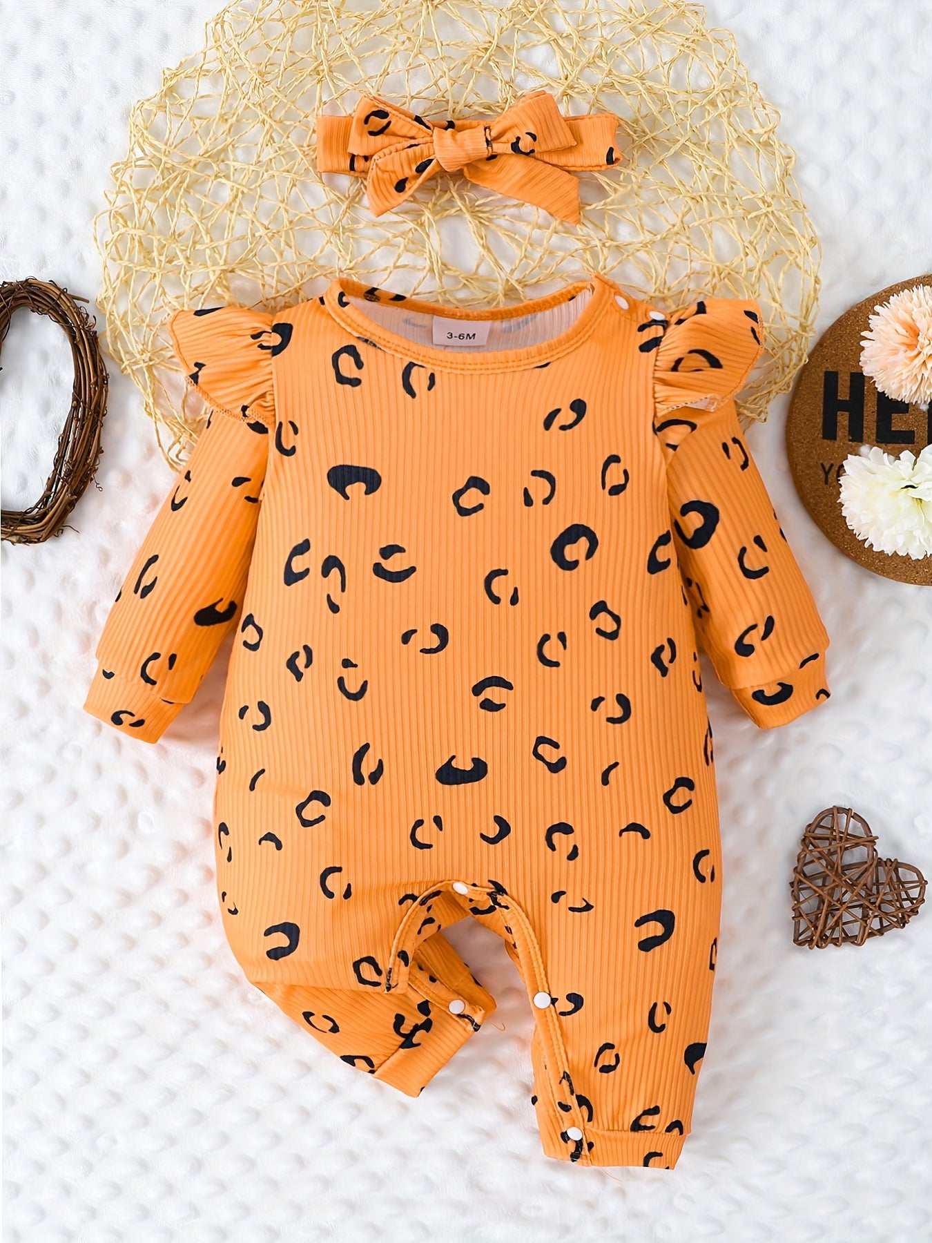 Newborn Infant Romper Long Sleeve Crew Neck Jumpsuit For Baby Boys And Girls
