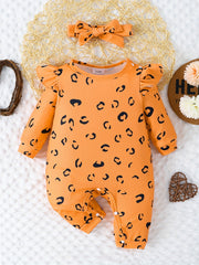 Newborn Infant Romper Long Sleeve Crew Neck Jumpsuit For Baby Boys And Girls