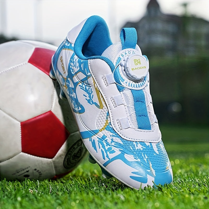 Youth AG Football Cleat Rotating Buckle Non Slip Soccer Shoes