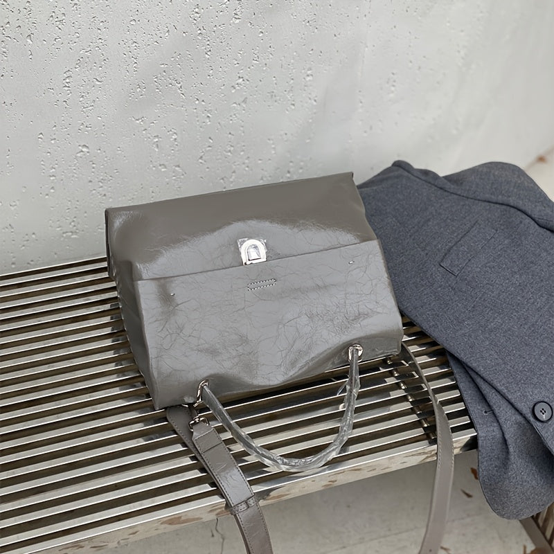 Durable Lightweight Briefcase with Adjustable Strap & Turn Lock Closure