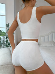 Women's Pajama Set Crew Neck Tank Top & Shorts