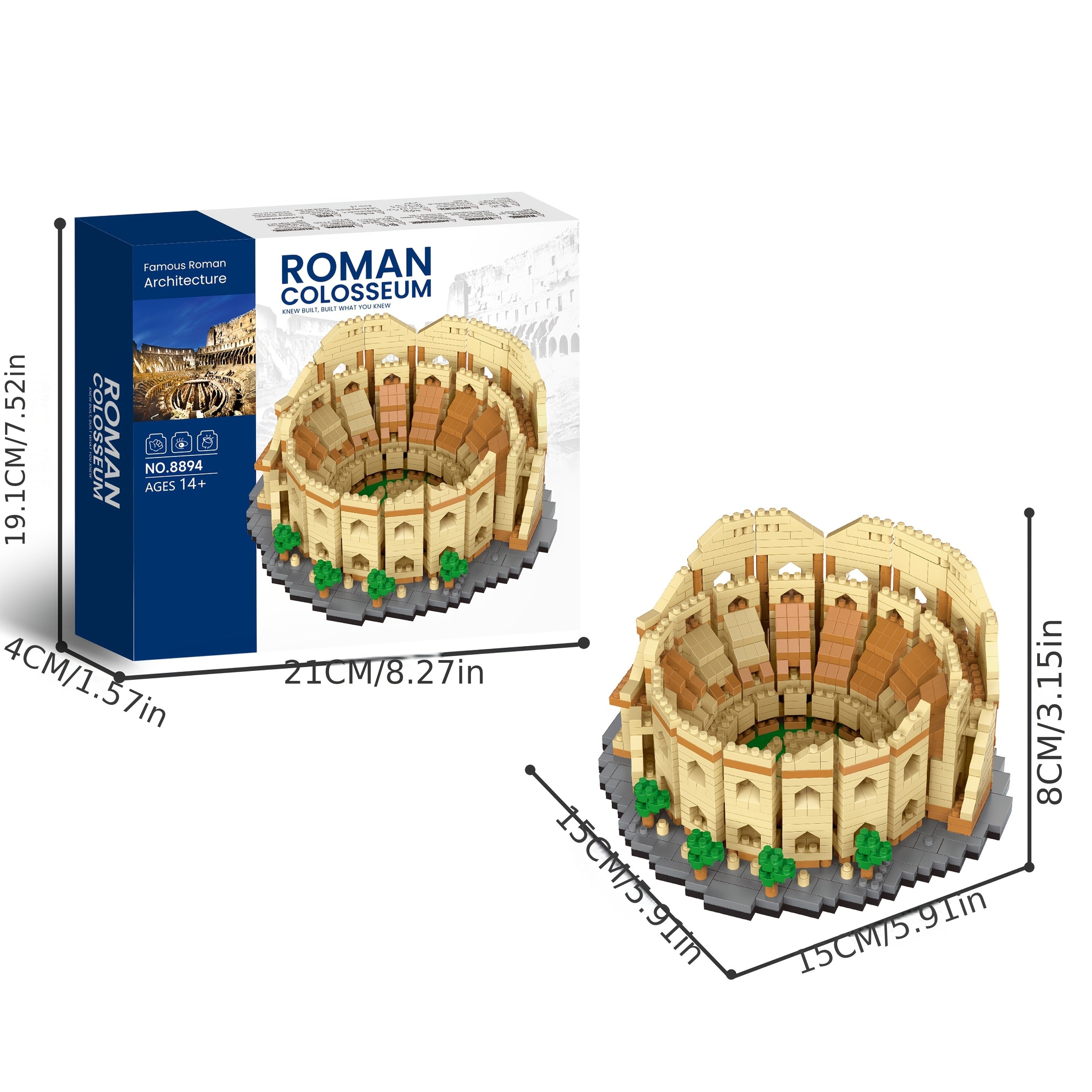 1549pcs Roman Colosseum Building Block Model Improve Hand-Eye Coordination Focus