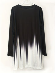 Colorblock Ombre Print Long Sleeve Open Front Cardigan