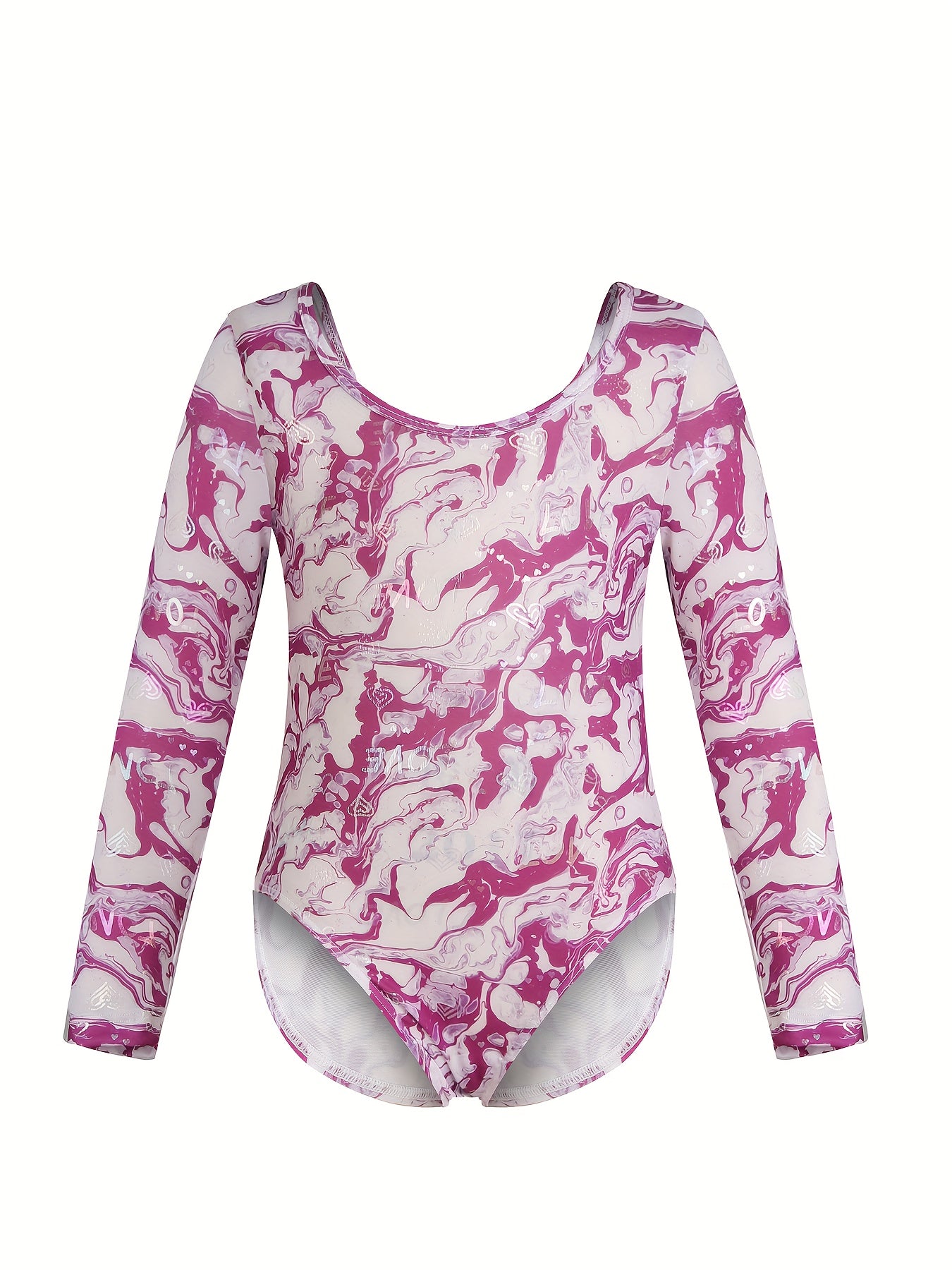 Dreamy Butterfly Tie Dye Gymnastics Suit Long Sleeve