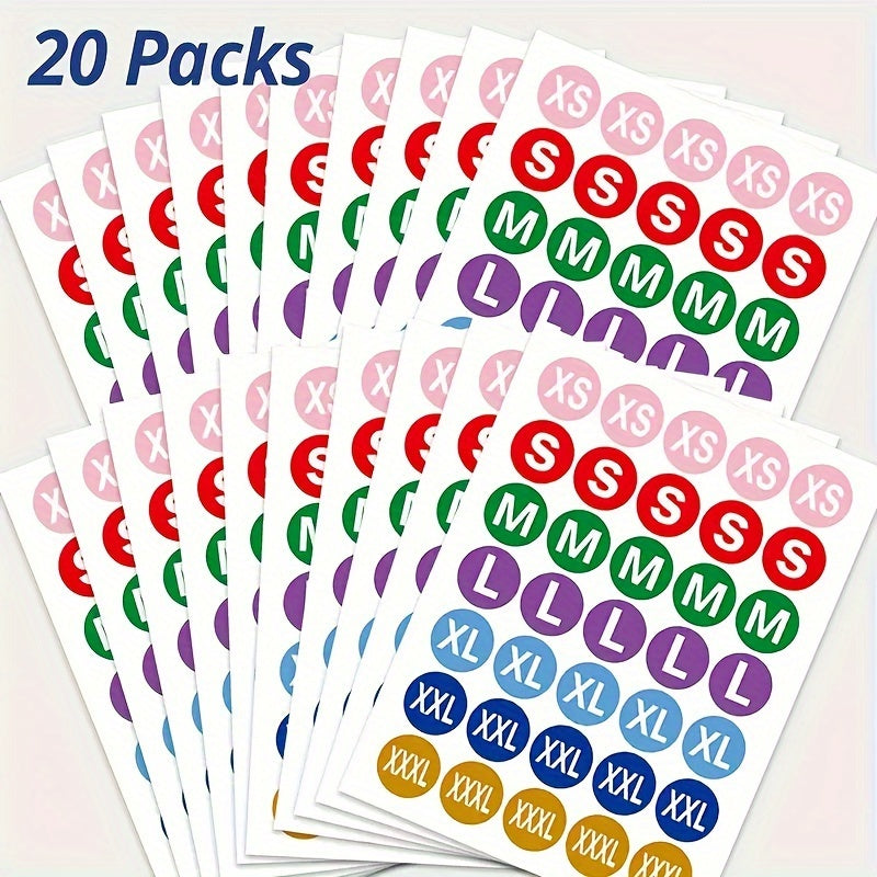700pcs Self-adhesive Size Stickers for Shoes & Clothes, 20 Sheets