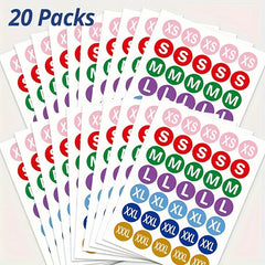 700pcs Self-adhesive Size Stickers for Shoes & Clothes, 20 Sheets