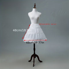Girls 4-Hoop Crinoline Petticoat Full Length Flower Girl Underskirt