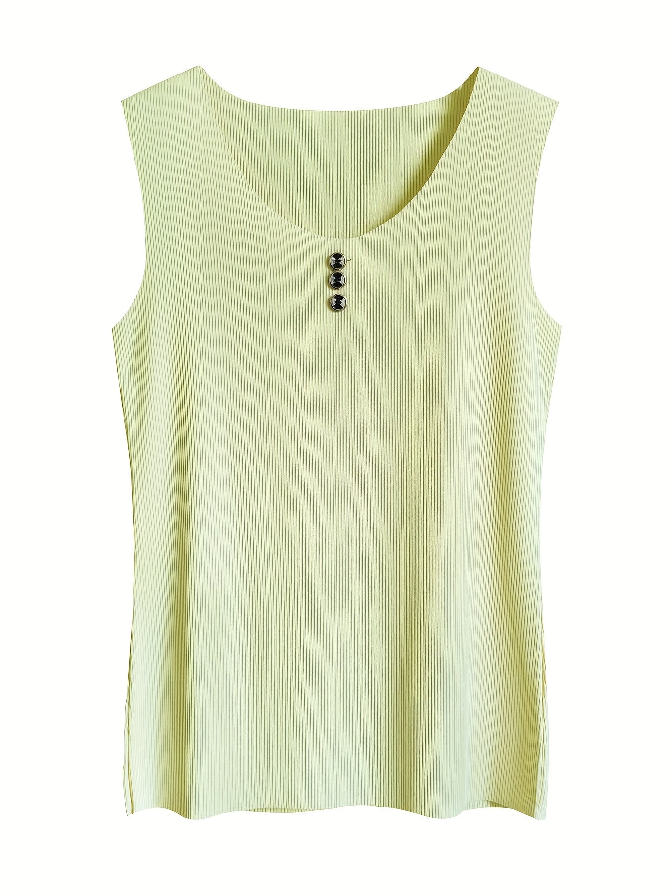 Button Front Sleeveless Tank Top Women's Summer Casual Top