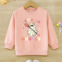 Go Chouls Ghost Graphic Halloween Girls Sweatshirt