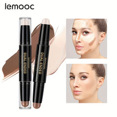 LEMOOC Dual Head Highlight Nose Shadow Trimming Highlight Concealer