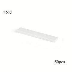 50pcs 1x6 Low Wall Flat Bricks for MOC 6636 Building Blocks