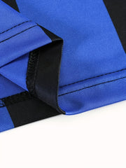 2pcs Boys Striped Sports Football Training Outfit Quick Dry T-shirt
