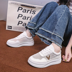 Women's Mesh Low Top Sneakers Comfortable Casual Flat Shoes
