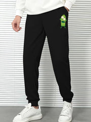 Men s Casual Cartoon Print Elastic Waist Sports Pants
