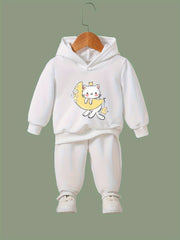 Cat & Moon Print Girls Outfits For Spring Fall Outdoor