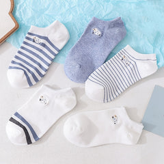 Embroidered Sheep Women's Ankle Socks - Pack of 5
