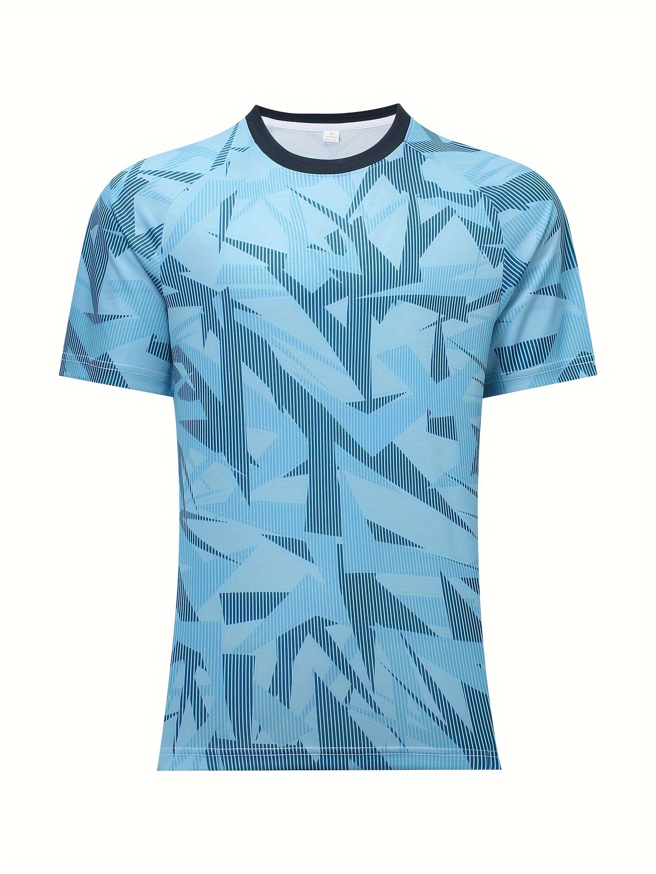 Men's Geometric Print Soccer Jersey Short Sleeve Training Shirt