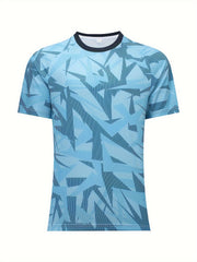Men's Geometric Print Soccer Jersey Short Sleeve Training Shirt