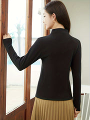 Mock Neck Thermal Underwear Soft Long Sleeve Slim Fit Top