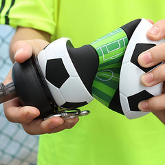 550ml Foldable Football Water Bottle w/ Straw, Leakproof