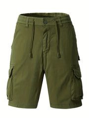 Men's Casual Cargo Elastic Waist Shorts For Summer Outdoor