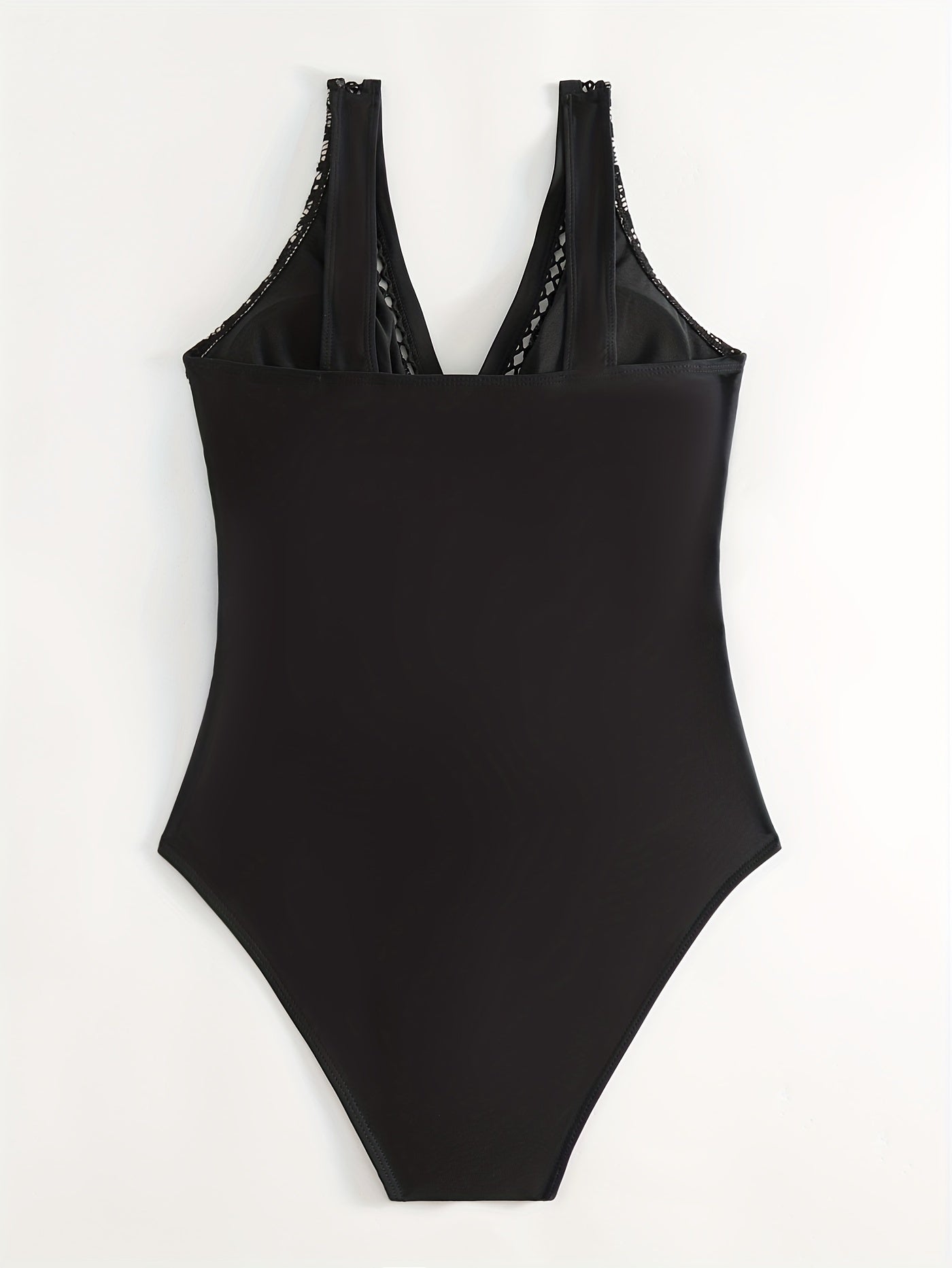 Sexy Lace Deep V Neck One Piece Swimsuit for Women
