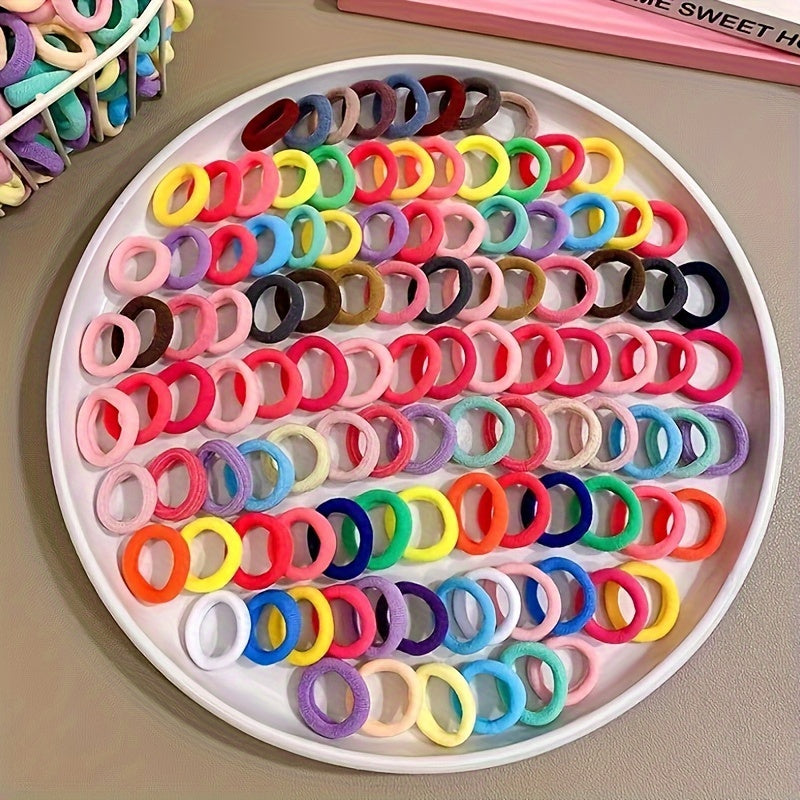 100pcs Colorful Hair Ties for Girls Ponytail Holder Hair Accessories