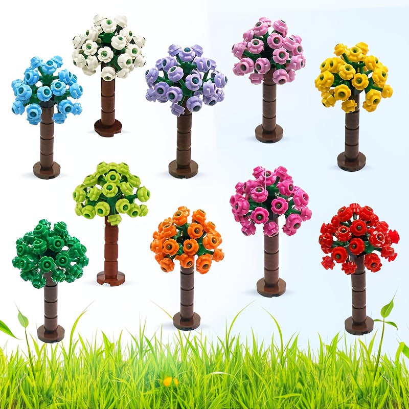 DIY Hydrangea City Street Garden Scene Decorative Set Creative MOC Assembly Toy