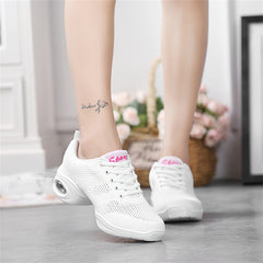 Women's Mesh Dance Shoes Breathable Fitness Casual Lace-up Shoes