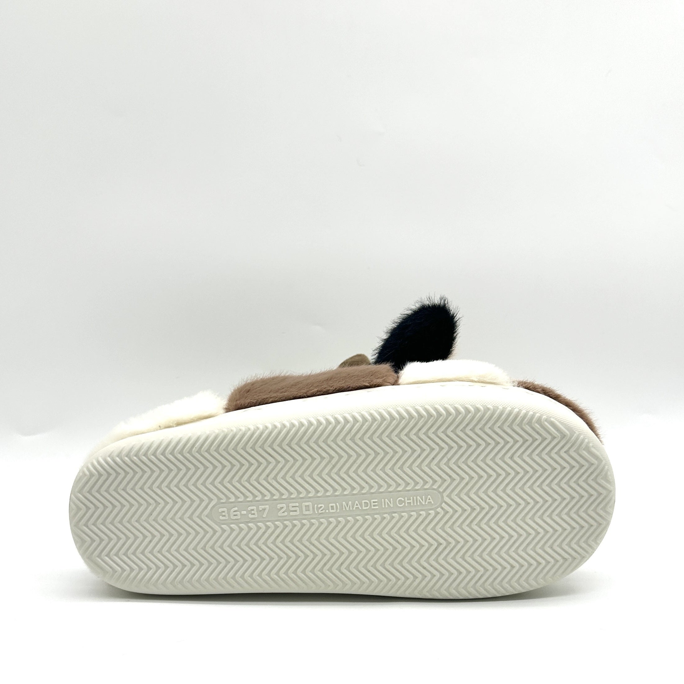 Cow Plush House Slippers Anti-Skid Slip-On Shoes