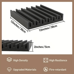 24pcs Sound Absorbing Grooves High Density Resilient Fire Resistant Hom