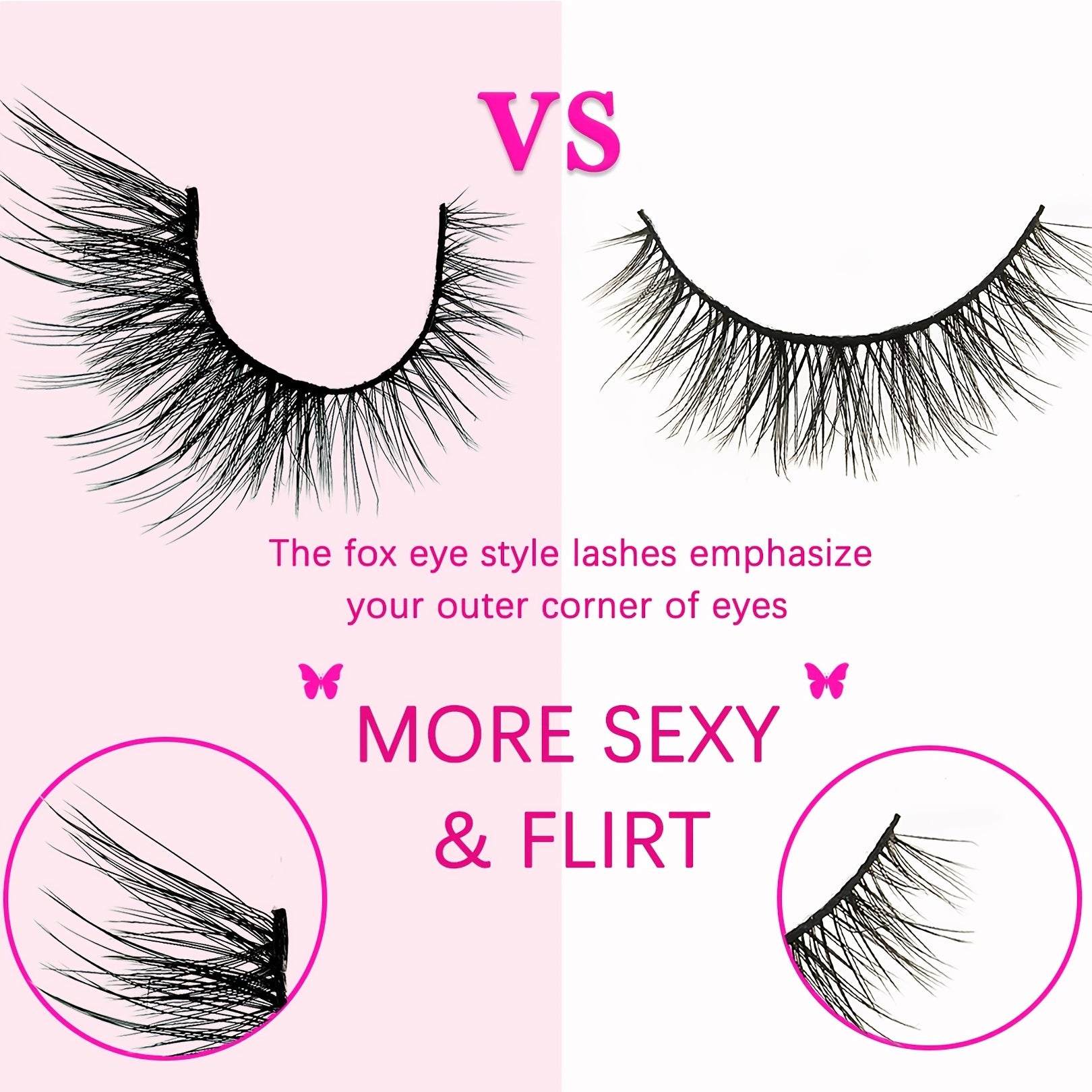 5 Pairs Cat Eye Lashes Sexy Fluffy Faux Mink False Eyelashes