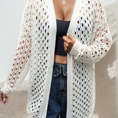 Casual Cardigan Women's Plus Solid Long Sleeve Knit Cardigan